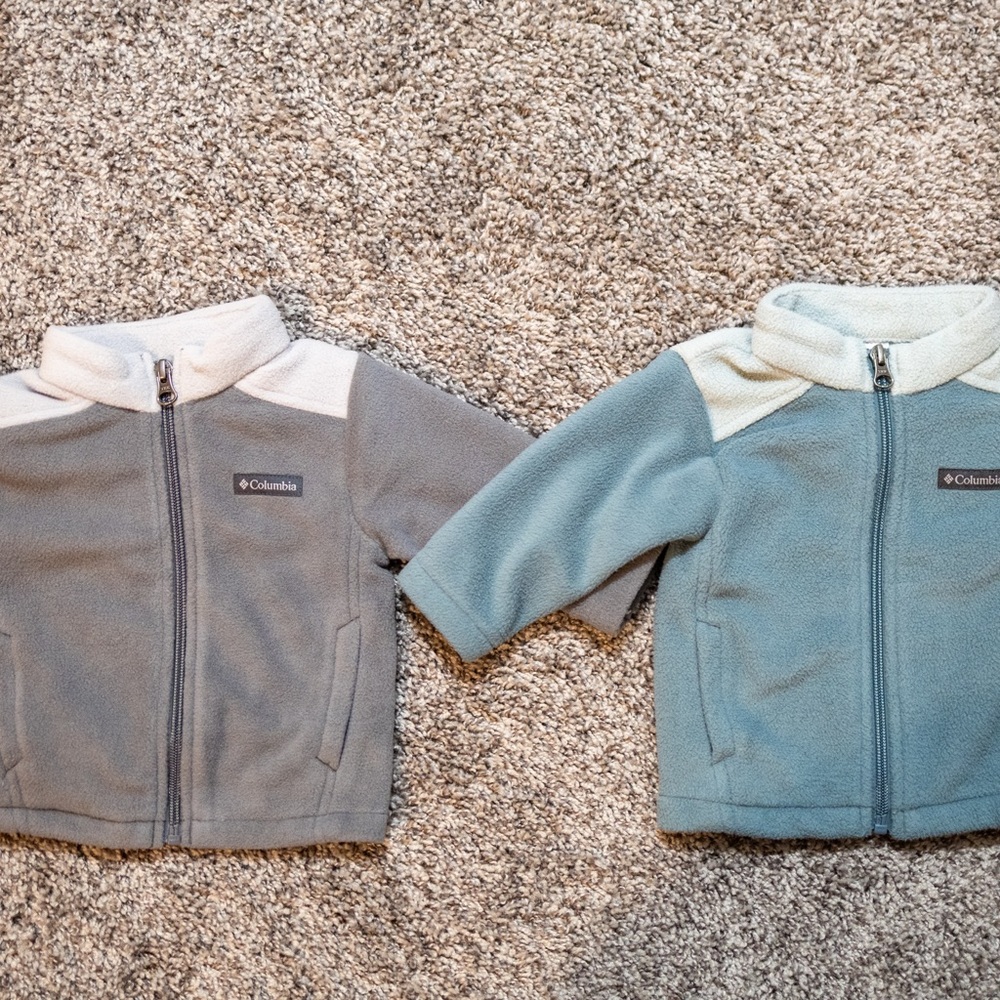 Columbia Kids' Fleece Jackets - Gray and Blue
